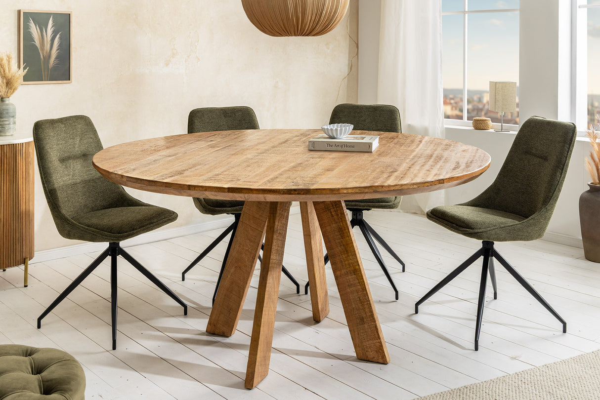 Esstisch ART WOOD Ø 140cm rund Mangoholz naturbraun