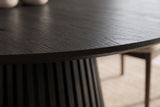 Dining table VALHALLA WOOD Ø 120cm round oak wood veneered black