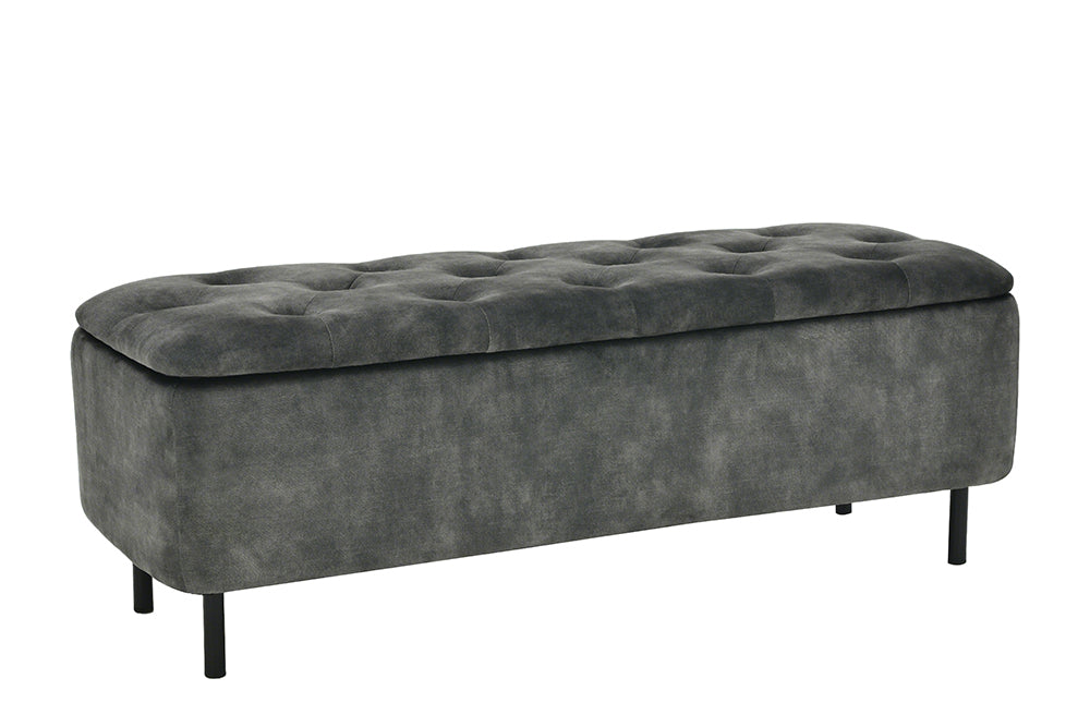 Sitzbanktruhe EN VOGUE 120cm mit Stauraum Samt dunkelgrün