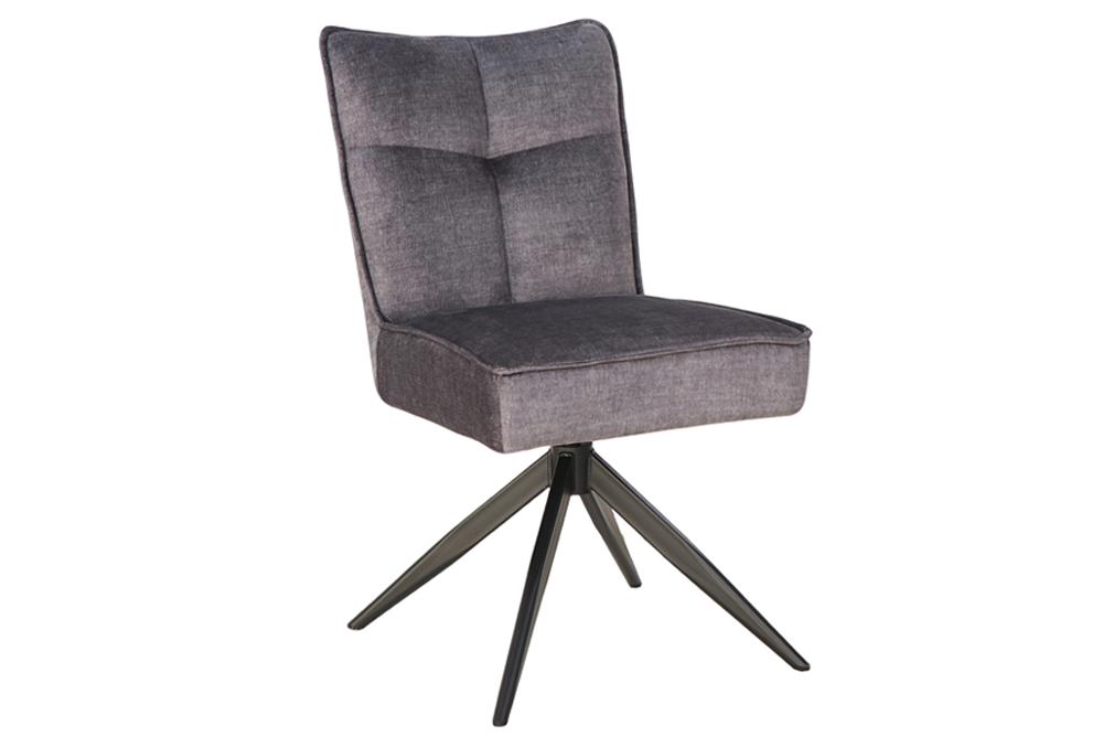 Swivel chair LUGANO 360° auto-return 150 kg load capacity spring core velour velvet grey black