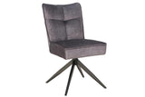 Swivel chair LUGANO 360° auto-return 150 kg load capacity spring core velour velvet grey black