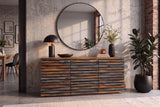 Sideboard RELIEF 160cm sheesham wood smoke finish