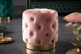 Stool MODERN BAROCK 35cm velvet dusky pink gold