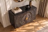 Sideboard GOLDEN SUNSET 100cm 3D mango wood black gold