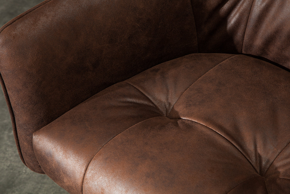 Bar chair LOFT with armrests microfibre antique brown