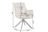 Drehsessel PROMETHEUS drehbar 180° m. Armlehnen Samt Velours beige