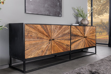 Sideboard BARRACUDA 180cm mango wood and brown teak wood