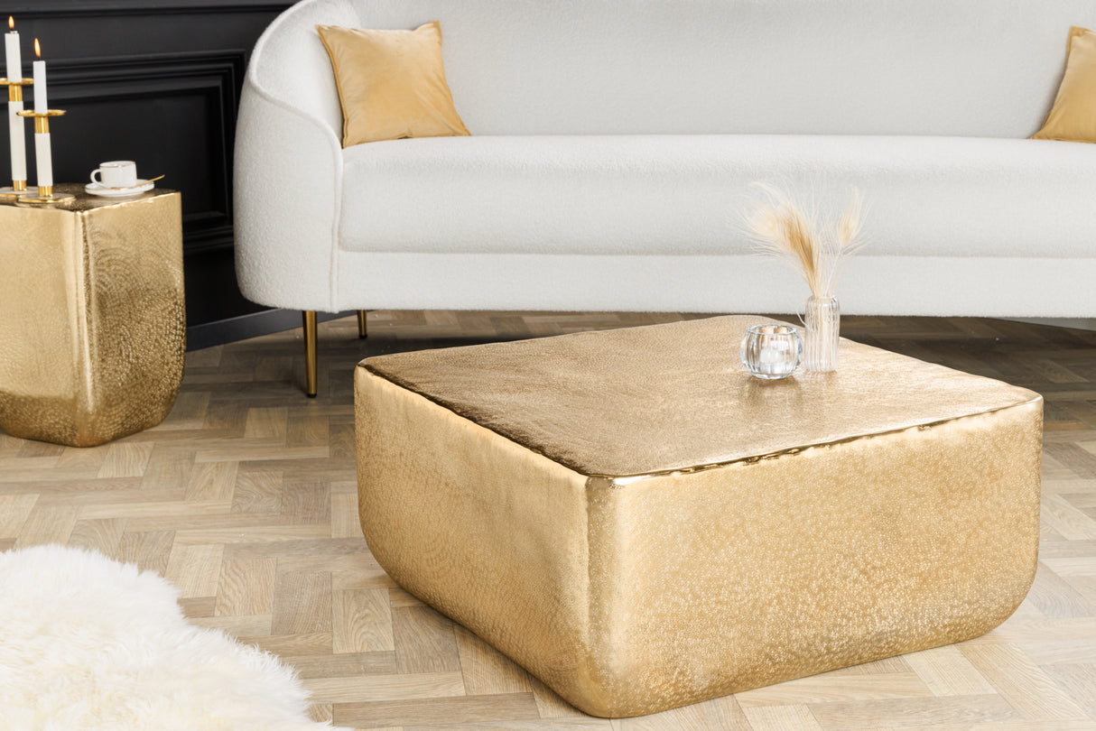 Coffee table UNIT 70cm hammer stroke effect gold