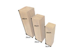 Decoration pillar MAKASSAR 60-80cm set of 3 mango wood brown honey finish