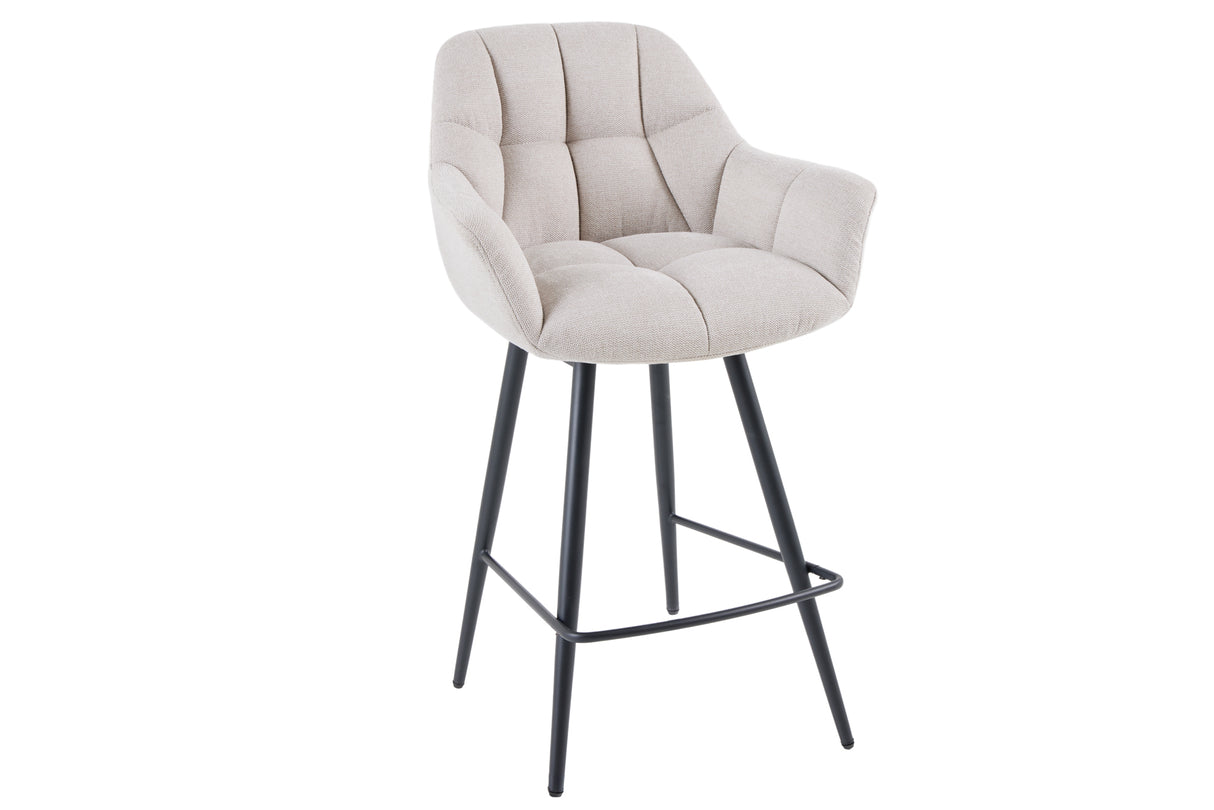 Bar chair PAPILLON 106cm rotatable flat woven fabric champagne beige