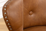 Stuhl CASTLE mit Komfortgriff Kunstleder cognac braun im Chesterfield Stil