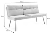 Bench BIG GEORGE 160cm flat woven fabric spring core velvet anthracite