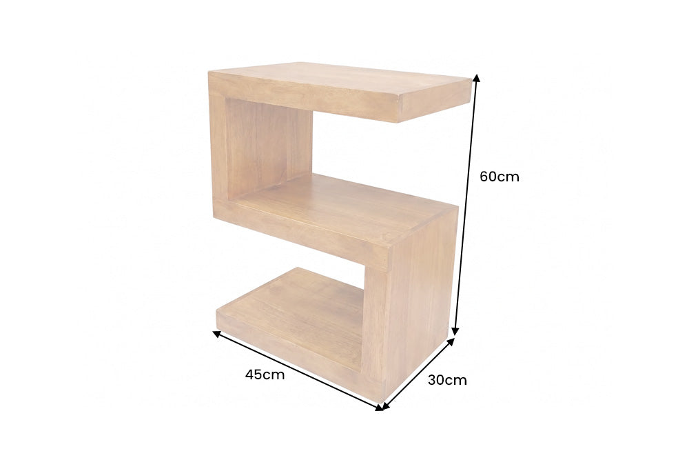 Beistelltisch S 60cm mit Stauraum Mangoholz honigfarben lasiert