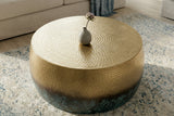 Couchtisch ORIENT III 60cm gold Hammerschlageffekt mit Patina