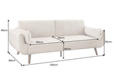Sofa bed DIVANI 220cm 3-seater velvet champagne beige