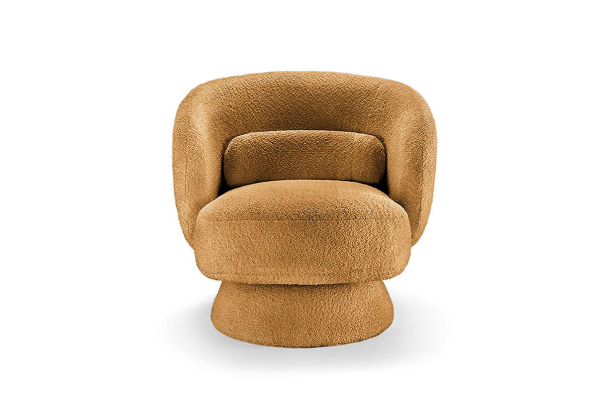 Sessel BOSSA NOVA 360° drehbar Bouclé senfgelb