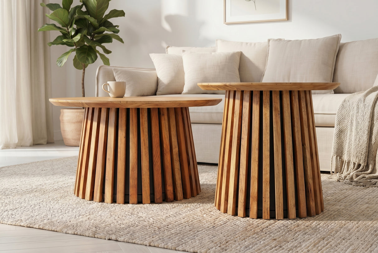 Couchtisch VALHALLA 2er Set Akazienholz natur
