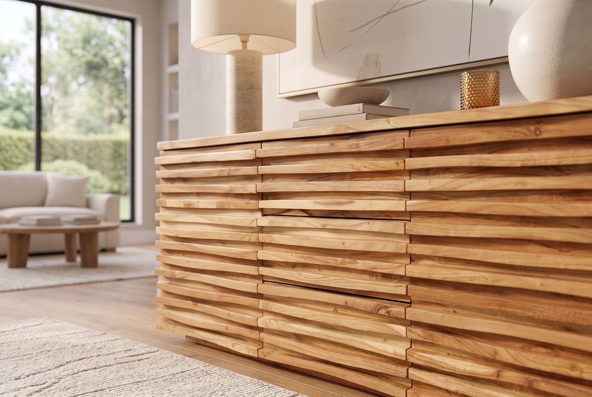 Sideboard RELIEF 160cm Akazienholz natur