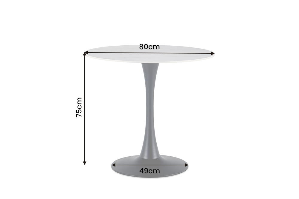 Bistro table LYON 80cm round ceramic white