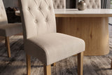 Chair CASA w/ neck roll flat woven fabric beige