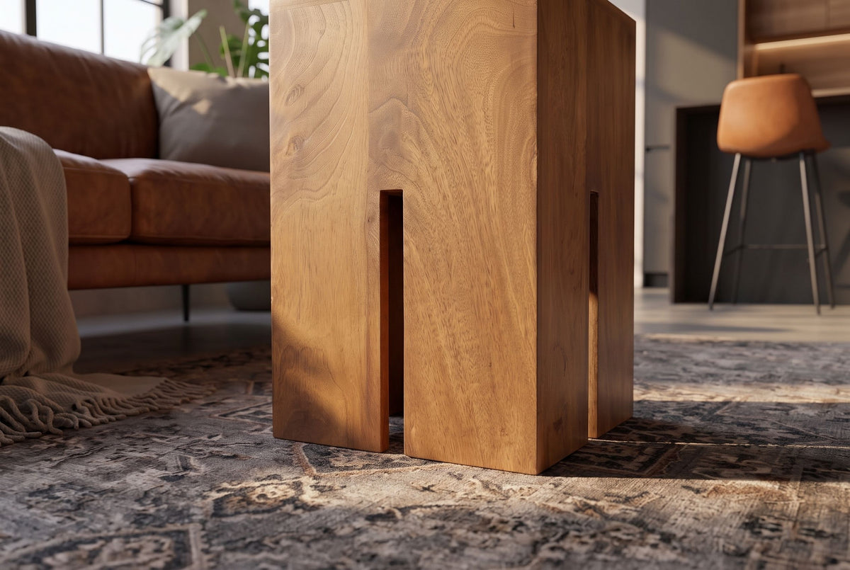 Side table CASTLE 45cm mango wood brown honey finish