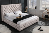 Bett PARIS CHESTERFIELD 180x200cm Samt champagner