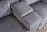 Corner sofa PRIME multifunctional electrically adjustable w/ storage space vogue velvet grey
