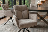 Swivel chair PROMETHEUS rotatable 180° w/ armrests vogue velour velvet taupe