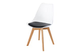 Chair SCANDINAVIA MEISTERSTÜCK beech wood legs transparent black artificial leather