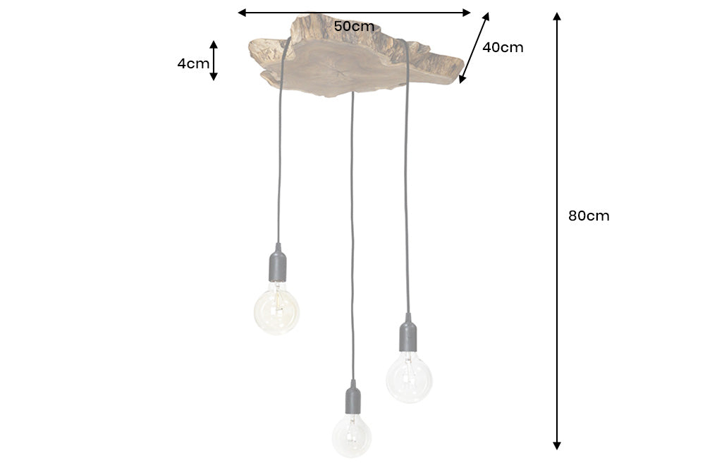 Pendant lamp HYPNOTIC 50cm longan wood natural