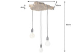 Pendant lamp HYPNOTIC 50cm longan wood natural