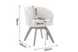 Swivel chair WALKÜRE 180° auto-return w/ armrests spring core textured fabric beige brown