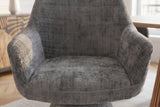 Swivel chair AMBIENTO 180° auto-return w/ armrests chenille grey
