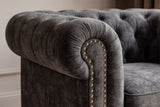 Sessel CHESTERFIELD Samt Antiklook grau