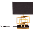 Table lamp ATLANTIS 56cm gold with fabric shade black