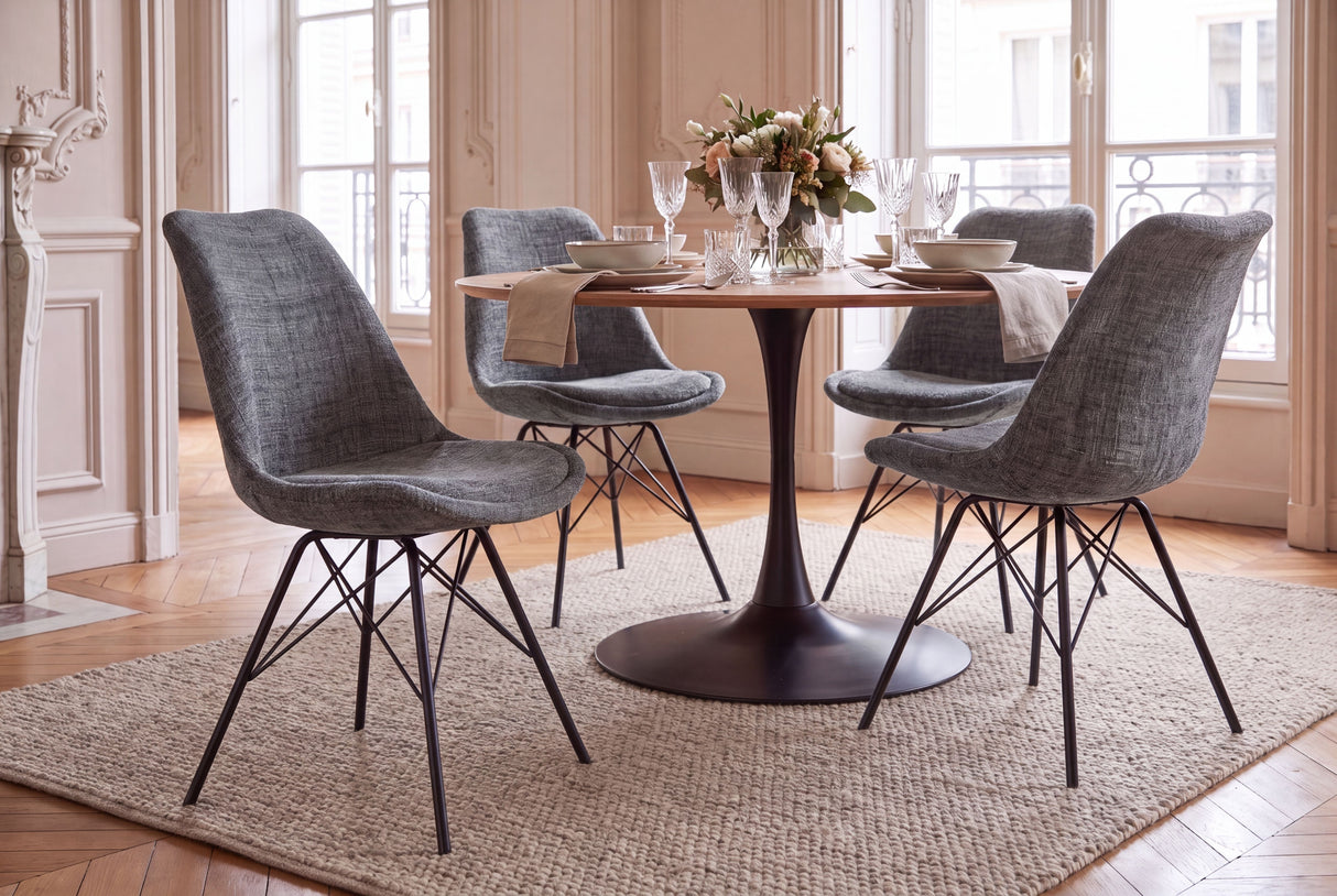 Chair SCANDINAVIA MEISTERSTÜCK  textured fabric grey