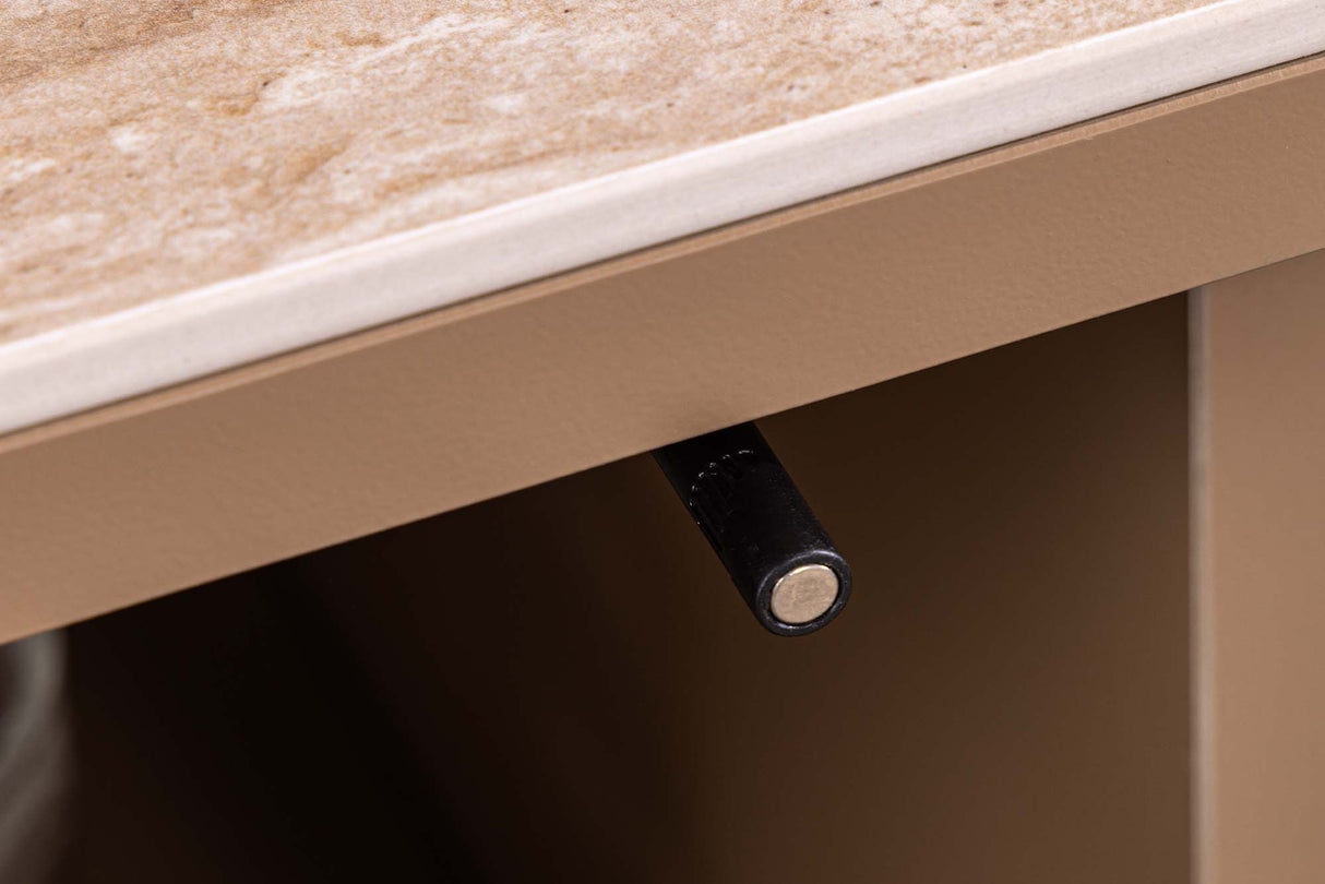 Sideboard SAVOY 180cm 3D natural w/ travertine marble ceramic top