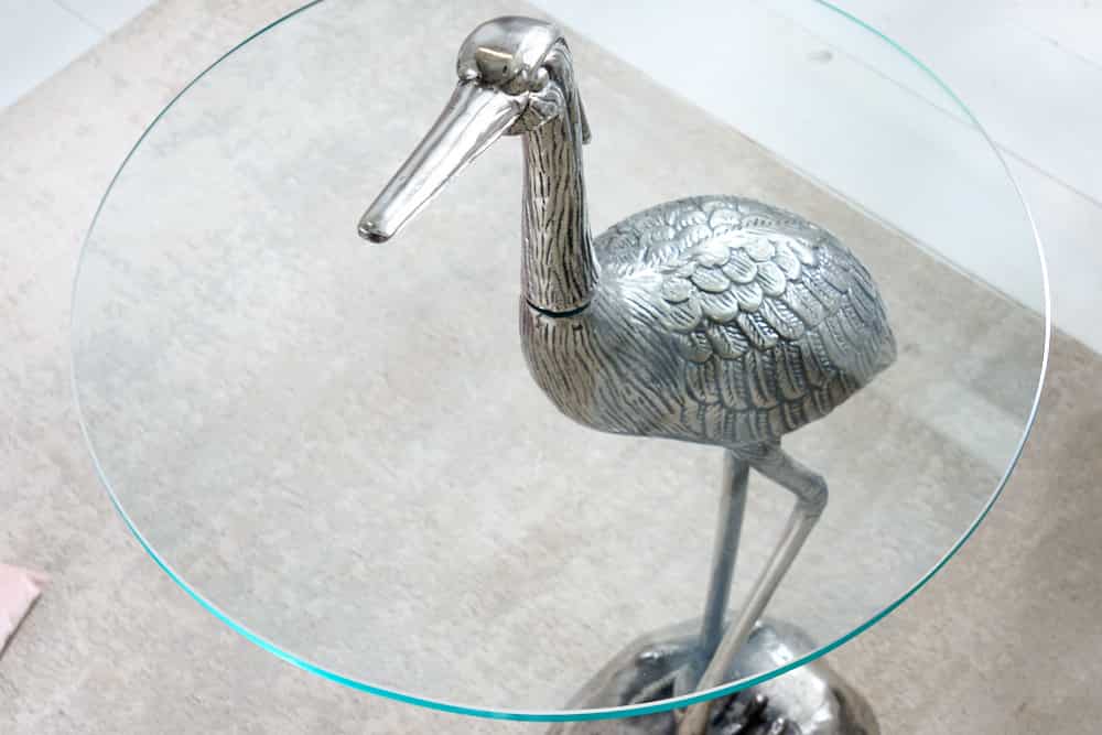 Beistelltisch WILDLIFE HERON 90cm silber