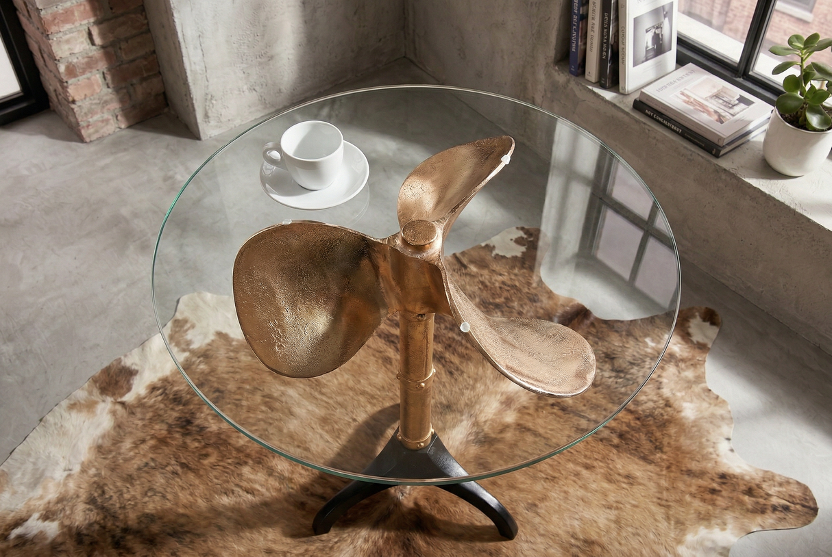 Beistelltisch OCEAN 75cm gold ohne Glasplatte