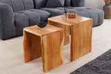 Side table MAMMUT 55cm  Set of 2 acacia wood natural