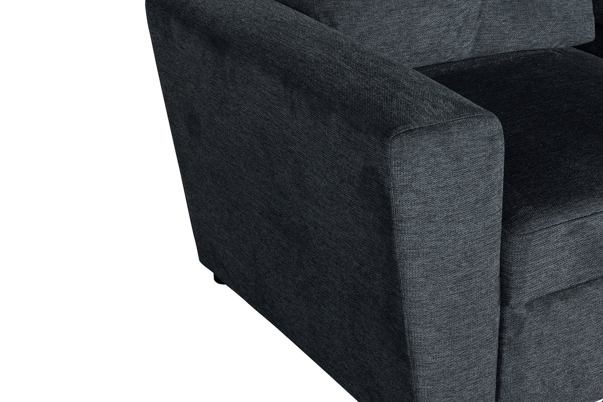 Schlafsofa APARTMENT 245cm 3-Sitzer mit Ottomane und Stauraum Strukturstoff grau