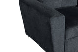 Schlafsofa APARTMENT 245cm 3-Sitzer mit Ottomane und Stauraum Strukturstoff grau