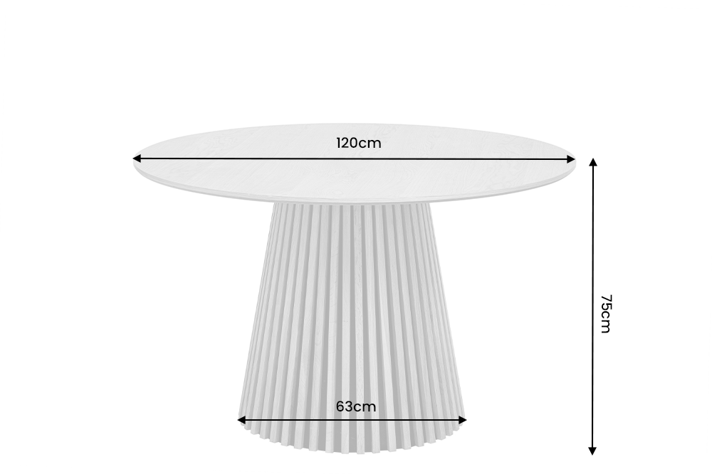 Dining table VALHALLA WOOD Ø 120cm round oak wood veneered natural