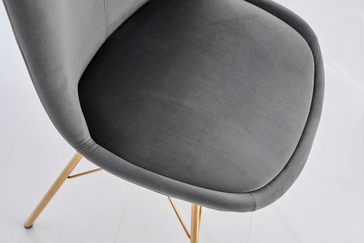 Chair SCANDINAVIA MASTERPIECE velvet dark grey with golden legs