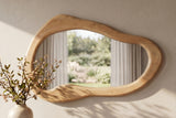 Wandspiegel ORGANIC 130cm vielseitig montierbar horizontal oder vertikal Mangoholz cremig