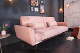 Sofa bed BELLEZZA 210cm textured fabric dusky pink