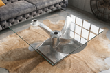 Couchtisch OCEAN 85cm Gestell silber ohne Glasplatte