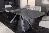 Dining table CONCORD 180-230cm extendable marble look graphite ceramic tempered glass