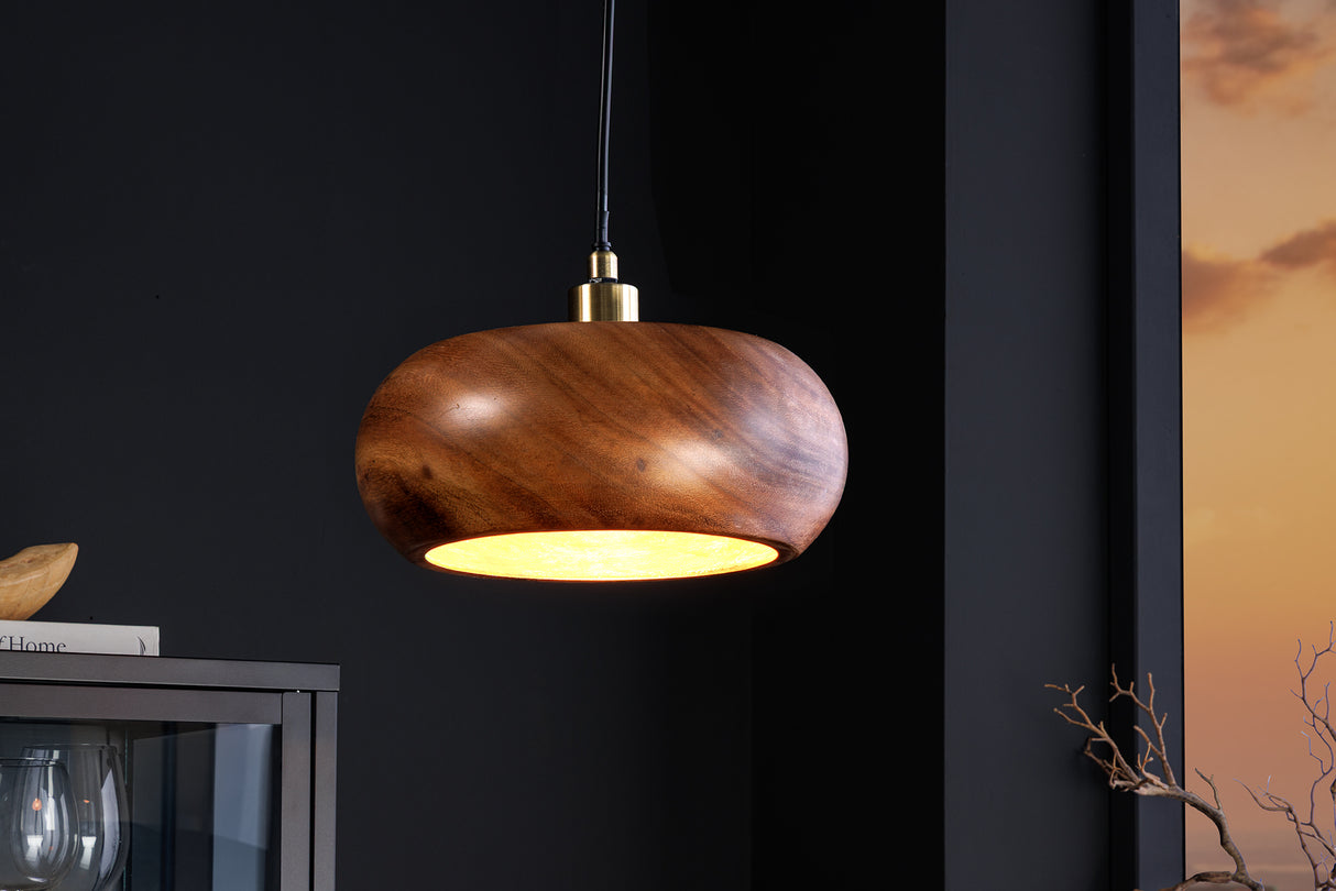 Hängeleuchte ALVA 25cm Eisen und Akazienholz natur
