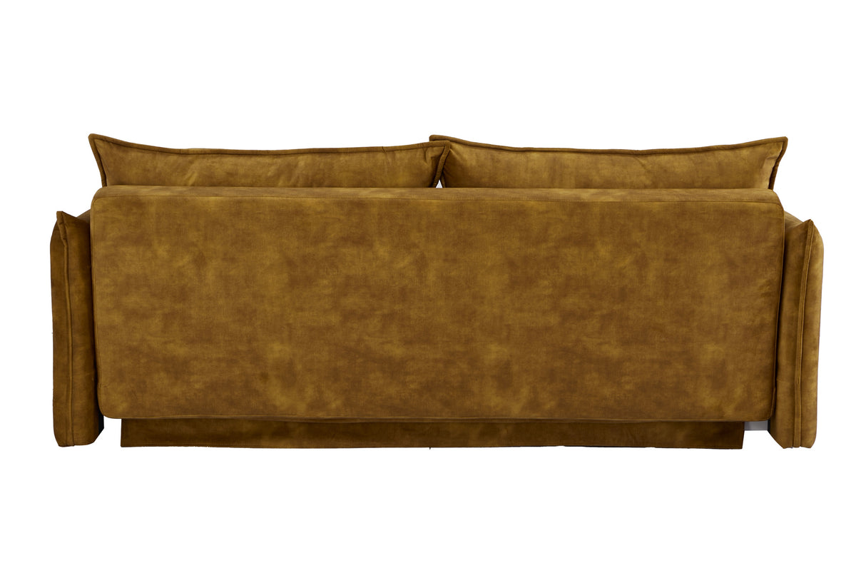 Schlafsofa APARTMENT 215cm 3-Sitzer Samt senfgelb
